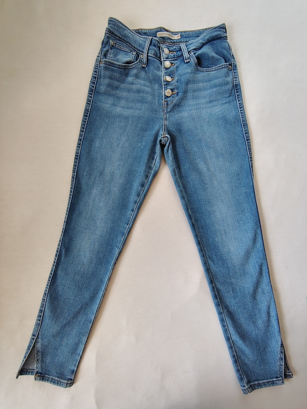 Levi's High-Rise Skinny Ankle Light Blue Button-Fly Jeans Size 28